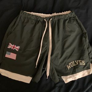 Darc Sport Wolves (Arch) Compression Shorts - Green